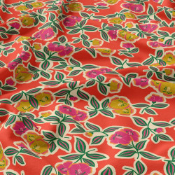 Viscosa estampada FANOU Rojo / Rosa